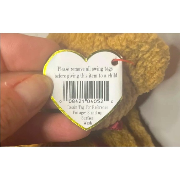 TY Beanie Baby -RARE CURLY Bear w/MANY Errors Including Deutschland 90008 On Tag - Picture 4 of 6
